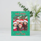 Cute Christmas Snow Family Photo Briefkaart (Staand voorkant)