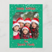 Cute Christmas Snow Family Photo Briefkaart (Voorkant)