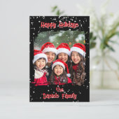 Cute Christmas Snow Family  Photo Card Kaart (Staand voorkant)