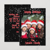 Cute Christmas Snow Family  Photo Card Kaart (Voorkant / Achterkant)
