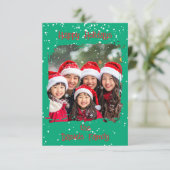 Cute Christmas Snow Family  Photo Card Kaart (Staand voorkant)