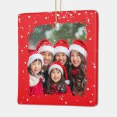 Cute Christmas Snow Family Photo Keramisch Ornament (Links)