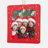 Cute Christmas Snow Family Photo Keramisch Ornament (Links)
