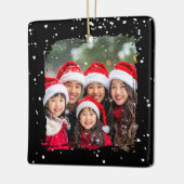 Cute Christmas Snow Family Photo Keramisch Ornament (Links)