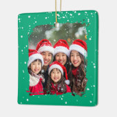 Cute Christmas Snow Family Photo Keramisch Ornament (Links)