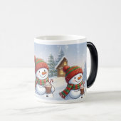 Cute Christmas Snowman Coffee Mug Winter HolidaMug Magische Mok (Voorkant rechts)