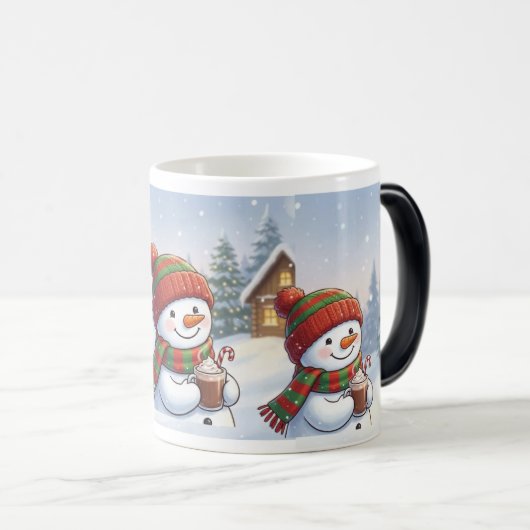 Cute Christmas Snowman Coffee Mug Winter HolidaMug Magische Mok (Voorkant rechts)
