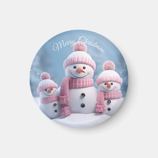 Cute Christmas Snowman Magnet (Voorkant)