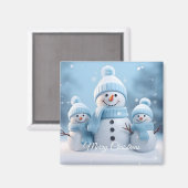 Cute Christmas Snowman Magnet (Voorkant / Achterkant)