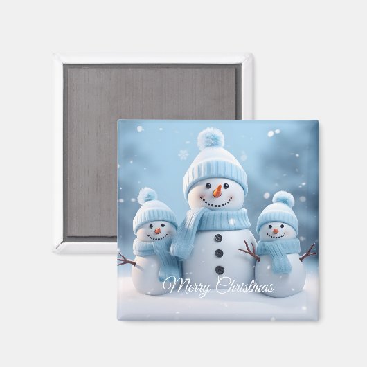 Cute Christmas Snowman Magnet (Voorkant / Achterkant)