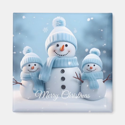 Cute Christmas Snowman Magnet (Voorkant)