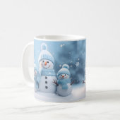 Cute Christmas Snowman Mug | Cozy Winter Mug Koffiemok (Voorkant links)