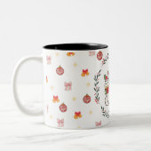 Cute Christmas Snowman Mug with Wreath Tweekleurige Koffiemok (Links)