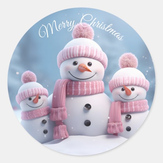 Cute Christmas Snowman Sticker (Voorkant)