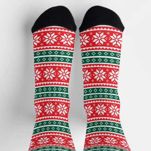 Cute Christmas socks with nordic snowflake pattern Sokken (Top)