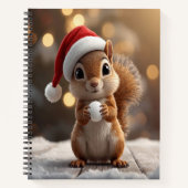 Cute Christmas Squirrel Deluxe Spiral Notebook Notitieboek (Voorkant)