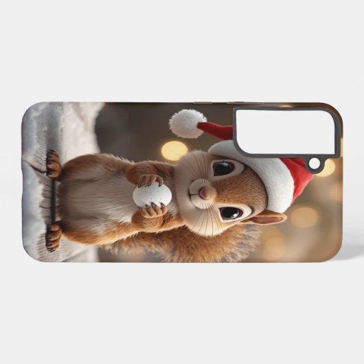 Cute Christmas Squirrel Galaxy S22 Plus Case Samsung Galaxy Hoesje (Achterkant horizontaal)