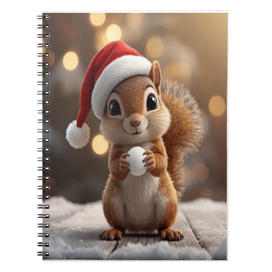 Cute Christmas Squirrel Girls Notebook Notitieboek (Voorkant)
