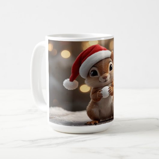 Cute Christmas Squirrel Holiday Mug Koffiemok (Voorkant links)