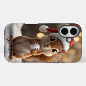 Cute Christmas Squirrel iPhone 16 Case (Achterkant (horizontaal))