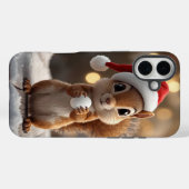 Cute Christmas Squirrel iPhone 16 Plus Case (Achterkant (horizontaal))