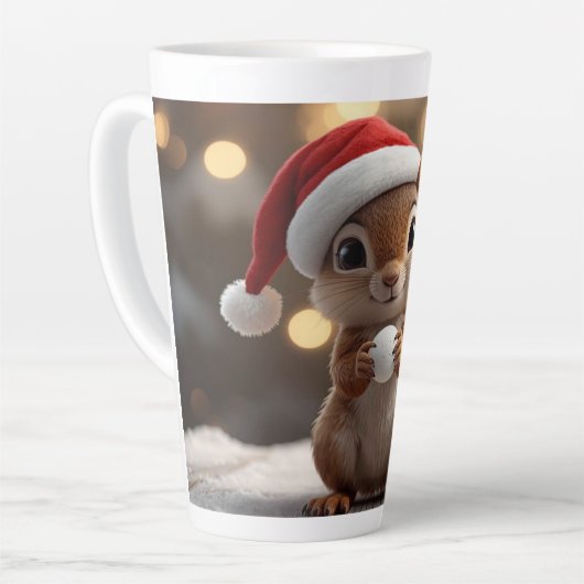 Cute Christmas Squirrel Latte Mug Latte Mok (Linkerhoek)