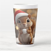 Cute Christmas Squirrel Latte Mug Latte Mok (Voorkant)