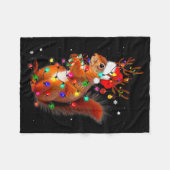 Cute Christmas Squirrel Lights Reindeer Xmas Holid Fleece Deken (Voorkant (Horizontaal))