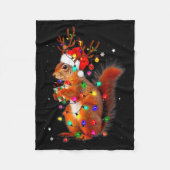 Cute Christmas Squirrel Lights Reindeer Xmas Holid Fleece Deken (Voorkant)