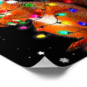 Cute Christmas Squirrel Lights Reindeer Xmas Holid Poster (Hoek)