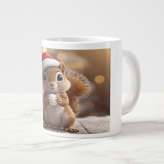 Cute Christmas Squirrel Specialty Mug Grote Koffiekop (Voorkant rechts)