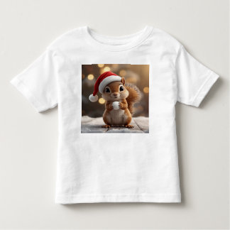 Cute Christmas Squirrel Toddler Jersey Tee Kinder Shirts