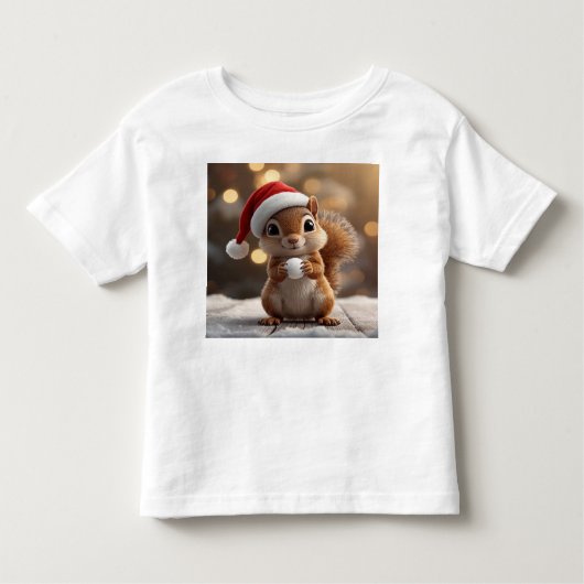 Cute Christmas Squirrel Toddler Jersey Tee Kinder Shirts (Voorkant)