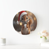 Cute Christmas Squirrel Wall Clock Grote Klok (Huis)