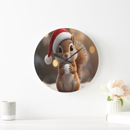 Cute Christmas Squirrel Wall Clock Grote Klok (Huis)