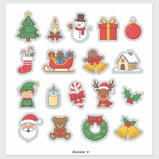 Cute Christmas Sticker Bomb Phone Case | Holiday P (Vel)