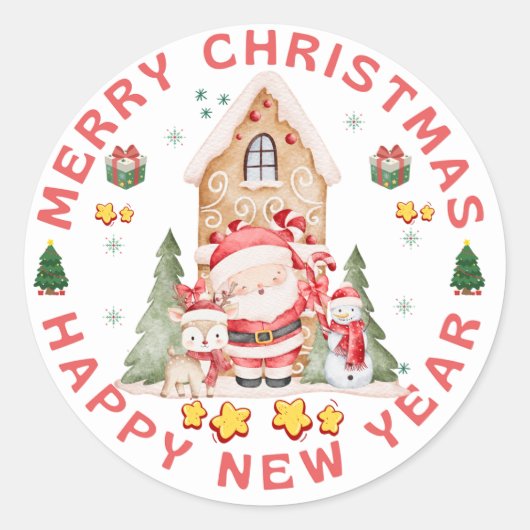 Cute Christmas Sticker | Festive Holiday Design (Voorkant)