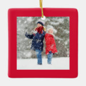 Cute Christmas Stocking Custom Photo Keramisch Ornament (Voorkant)