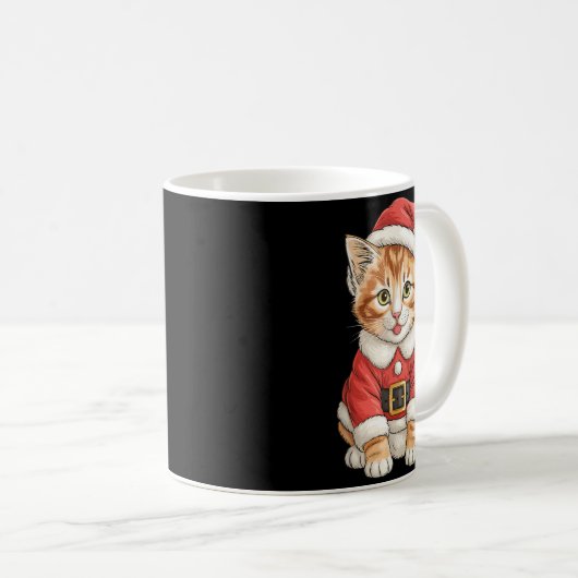 Cute Christmas Tabby Cat Santa  Koffiemok (Voorkant rechts)