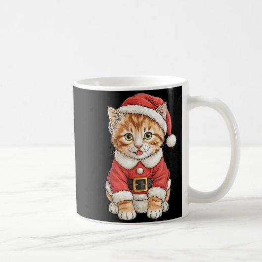 Cute Christmas Tabby Cat Santa  Koffiemok (Rechts)