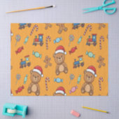 Cute Christmas Teddy Bear and Toy Train Tissuepapier (Craft)