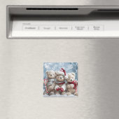 Cute Christmas Teddy Bear Magnet (Insitu (Vaatwasser))