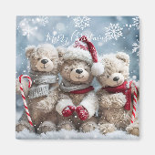 Cute Christmas Teddy Bear Magnet (Voorkant)