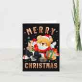Cute Christmas Teddy Bear Santa Claus  Kaart (Voorkant)