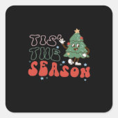 Cute Christmas, Tis The Season Vierkante Sticker (Voorkant)