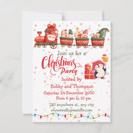 Cute Christmas Toy Train Photo Holiday Card Feestdagenkaart (Voorkant)