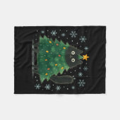 Cute Christmas Tree Cat Funny Holiday Snowflake  Fleece Deken (Voorkant (Horizontaal))