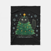 Cute Christmas Tree Cat Funny Holiday Snowflake  Fleece Deken (Voorkant)