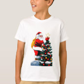 Cute Christmas Tree Decorating Cartoon Kids Tshirt (Voorkant)