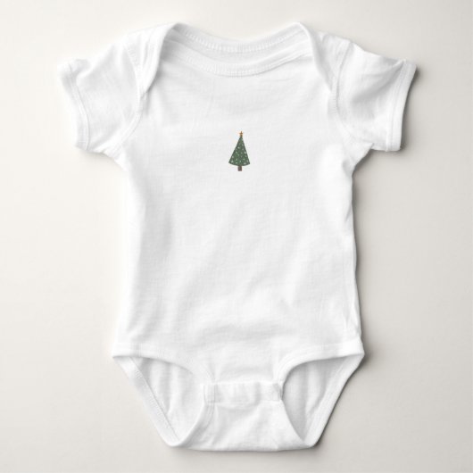 Cute Christmas Tree Illustration Baby Romper (Voorkant)